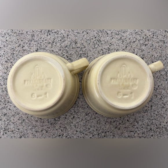 Pfaltzgraff Village Pattern Vintage Cream and Brown Teacup Set - Picture 6 of 10